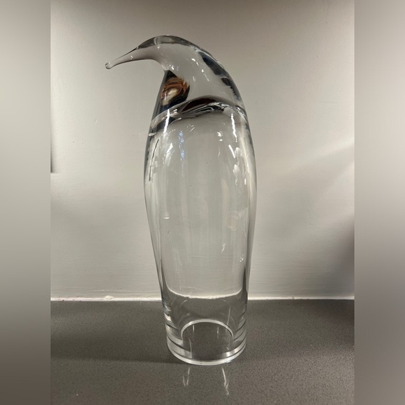 Vintage Blenko Clear Glass Penguin Don Shepard Blown Glass Art - Picture 3 of 6